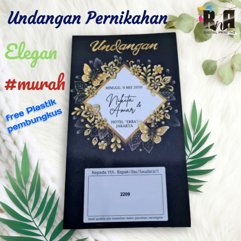 Undangan Murah Hitam Simpel Elegan Klasik terbaru