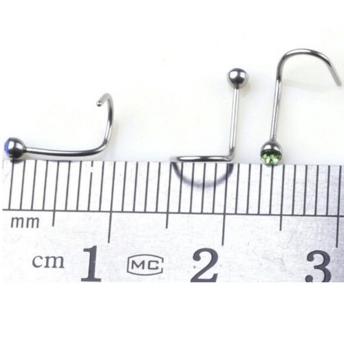 10pcs/set Fashion Wanita Punk Warna-Warni Berlian Imitasi Bedah Hidung Hoop Cincin Studs Perhiasan Tindik Tubuh