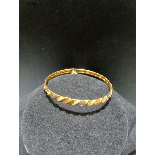 GELANG BANGKOK UKIR DEWASA EMAS ASLI