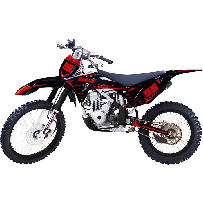Decal Klx Gordon Full Body Simple Hitam Merah G-A20