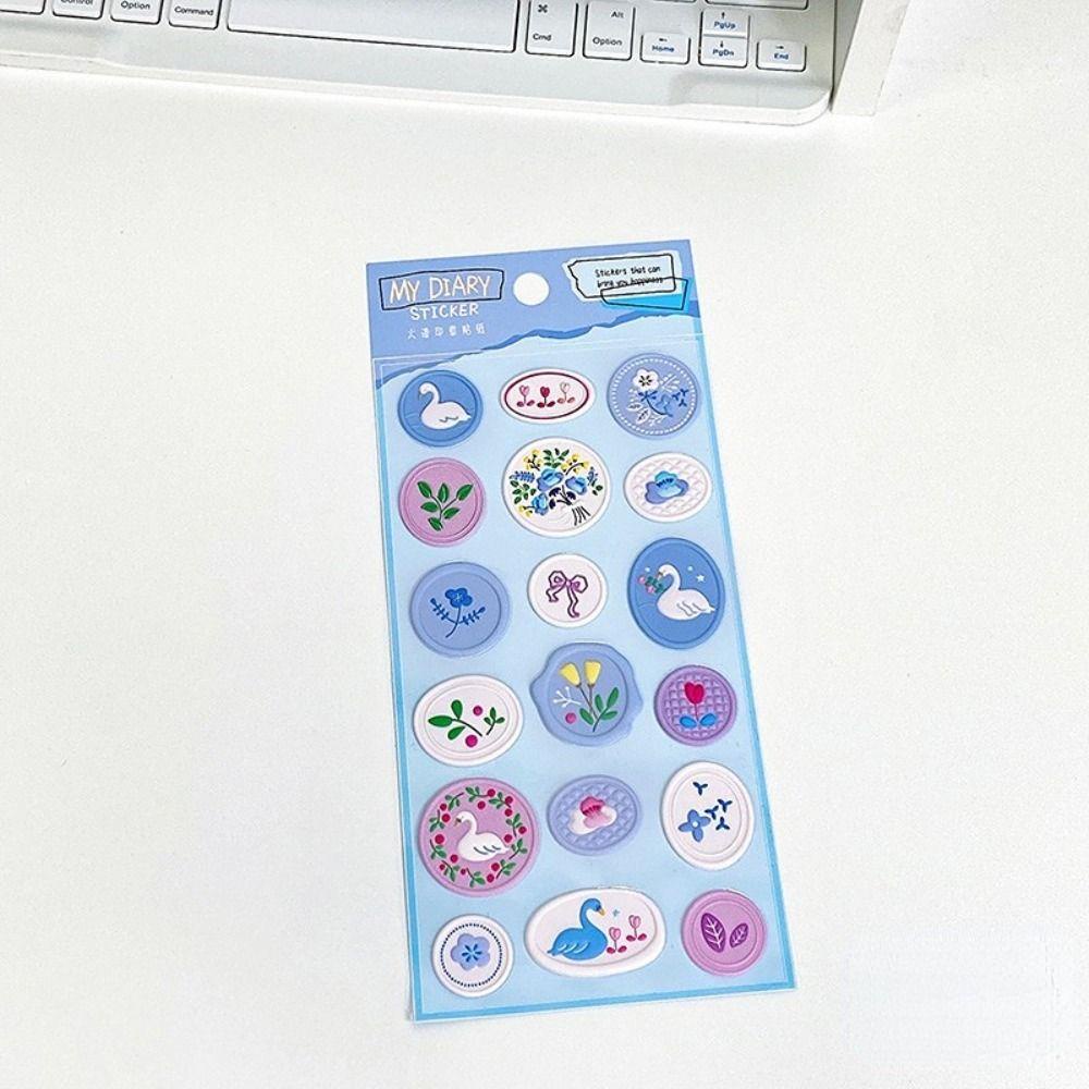 Mxbeauty Segel Lilin Cap Stiker Aesthetic 6model Scrapbooking Siswa Alat Tulis Perekat Diary Stiker