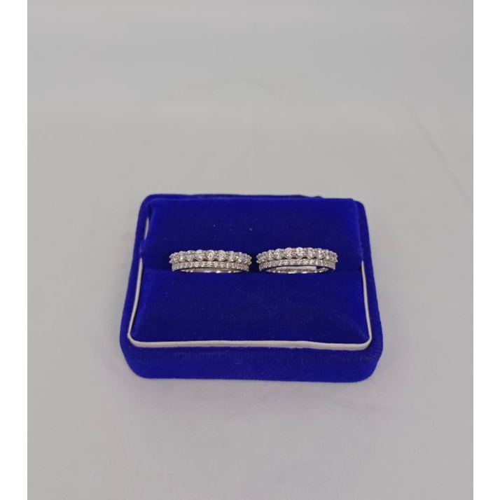 Cincin listring 2baris mp gradasi kecil besar / cincin perak asli silver 925 lapis emas/ cincin fashion wanita terbaru