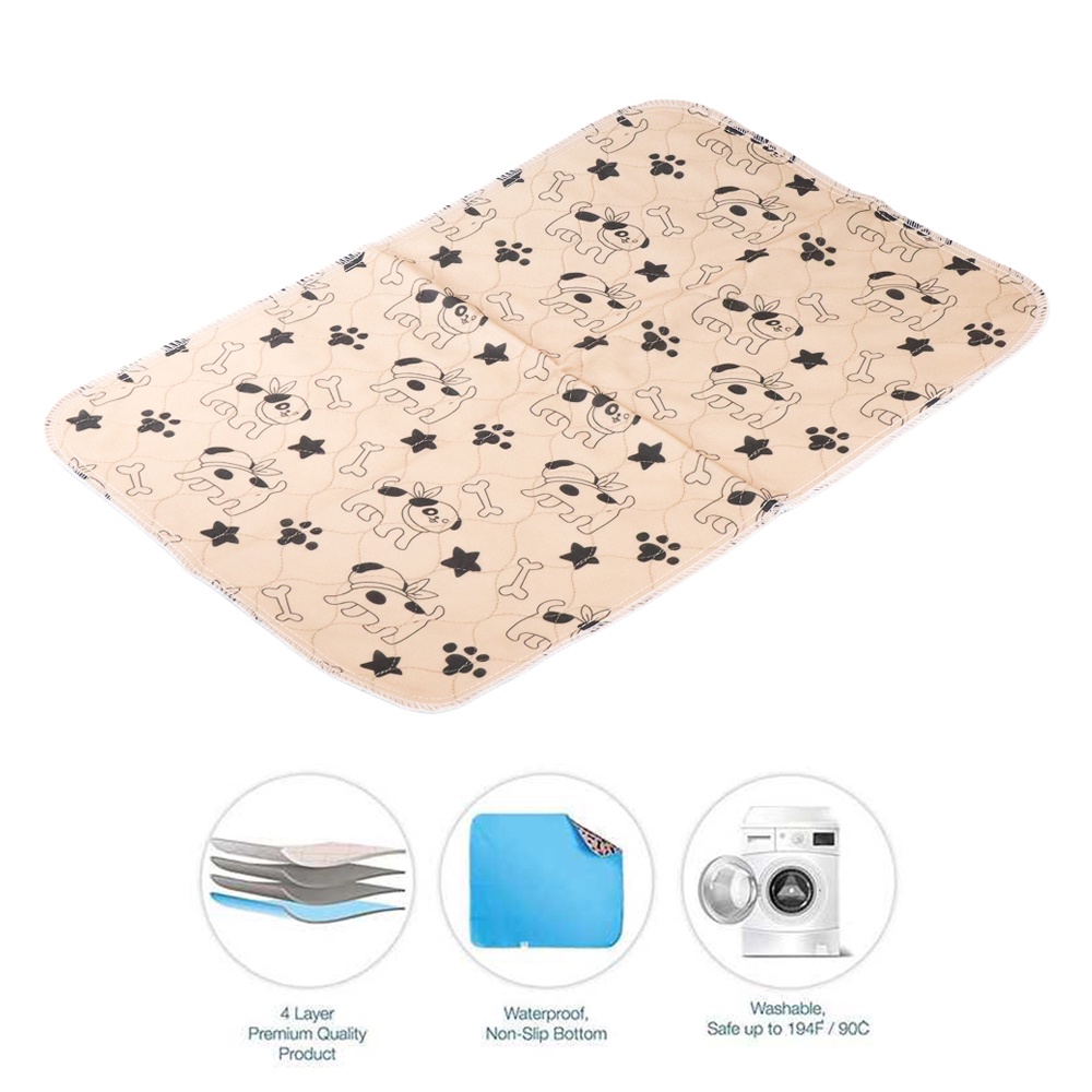 Gs8 SELFAIDING Karpet Matras Tempat Makan Hewan Peliharaan Pet Food Mat - CFB34 - Coffee Or-i