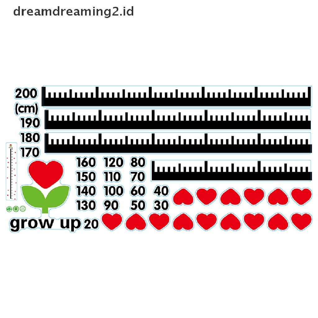 (dream) Heart wall er baby growth chart under sea animal Pengukur Tinggi Badan decal.