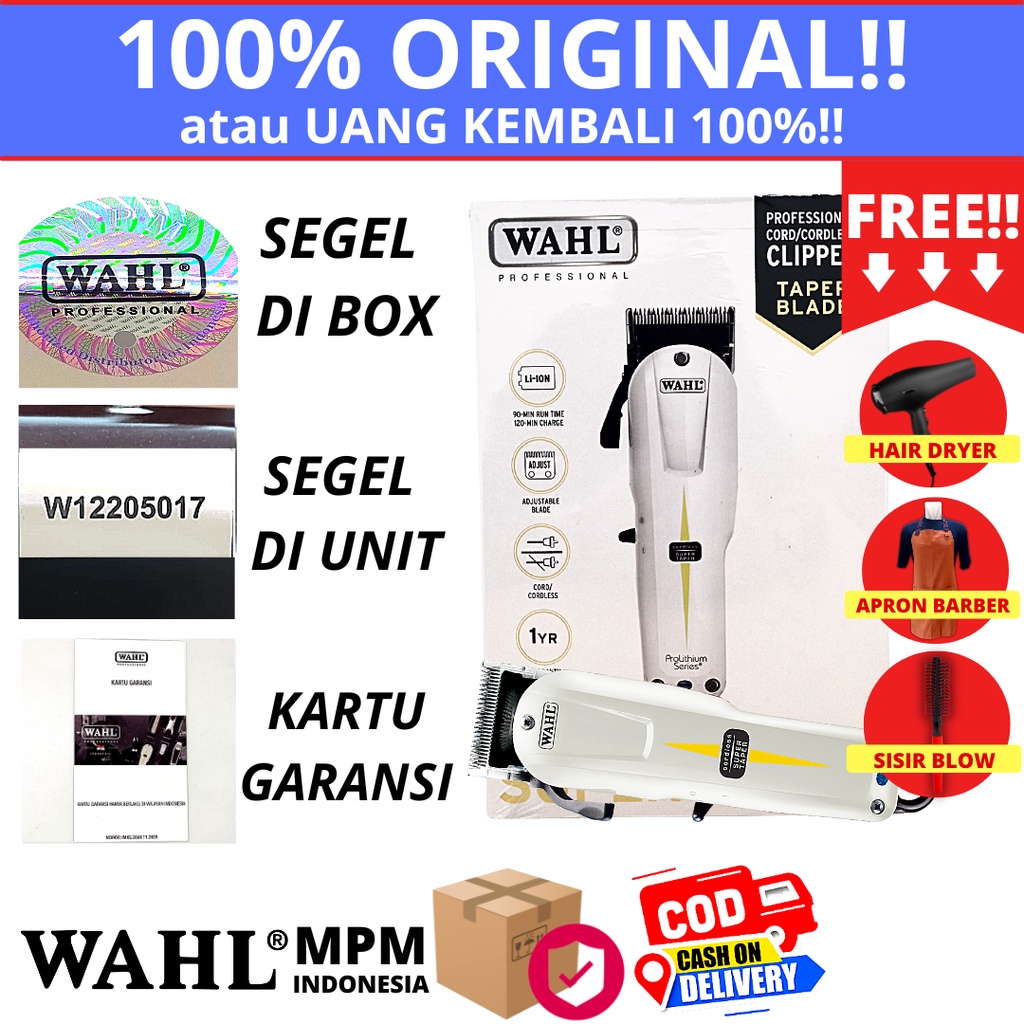 Alat Cukur Rambut Clipper Wahl Cordless Taper Pro Lithium Original - Alat Cukur Listrik Charger