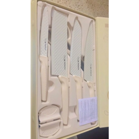 Stein Steincookware Pisau Diamond Knife Set 5 + Free Knife Sharpener Pisau Set Steincookware