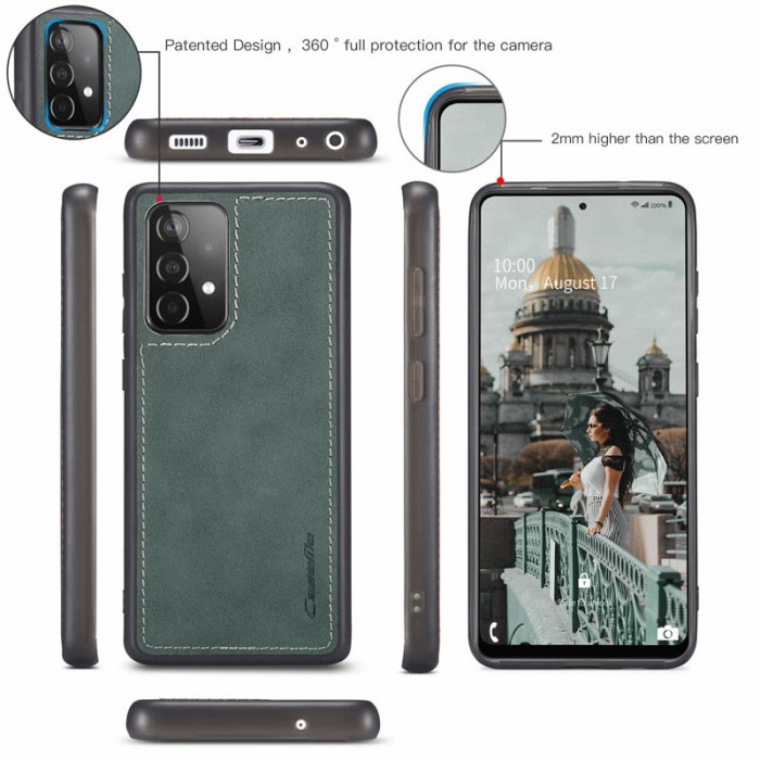 PREMIUM SLIM CASE Leather Wallet Back Case Cover Samsung Galaxy A53 5G Caseme Backcase - Hijau CASIN