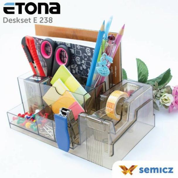 

12.12 ✨SALE✨ TERMURAH!Etona Desk-set E 238 , ada Tape Dispenser. DESKSET/ORGANIZER MEJA !!!