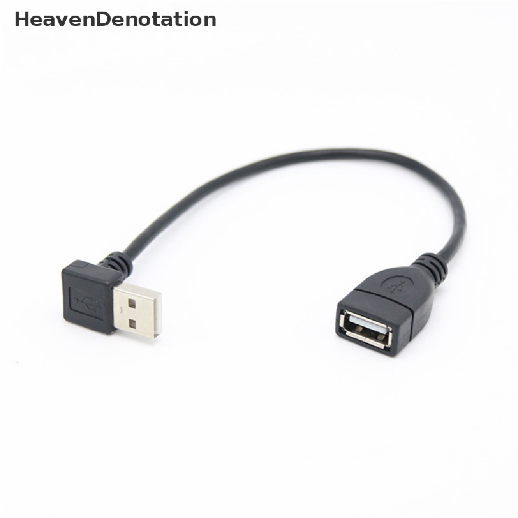 [HeavenDenotation] Usb 2.0 A Male To Female 90kabel Adapter Ekstensi Siku USB2.0 Male To Female Kanan/Kiri/Bawah/Atas Kabel Hitam Kabel HDV