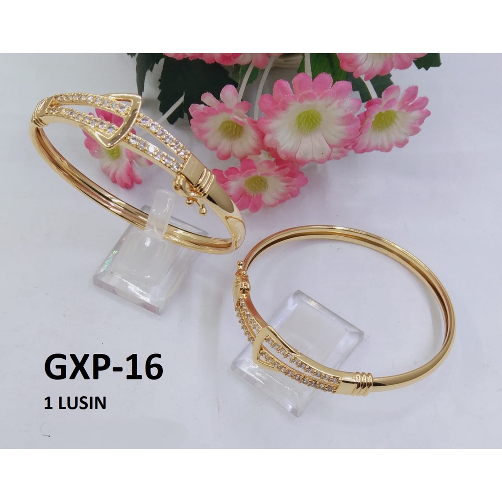 GELANG BANGLE XP EMAS GOLD MOTIF IKAT PINGGANG DIAM TERMURAH / DUNIA GELANG TERBARU