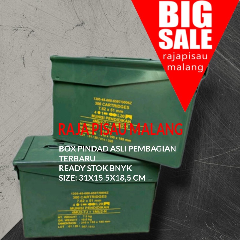 RPM Box Peluru Bekas / Kotak Perkakas Besi / Tool Box Besi Original Pindad Terjangkau Kualitas Maksimal