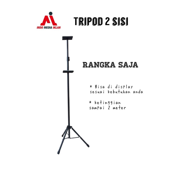 

[[JNT COD]] TRIPOD BANNER 2 DISPLAY/TIANG 2 SISI IKLAN UNTUK BANNER HITAM - Rangka saja