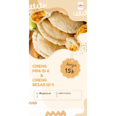 

cireng isi ayam suwir premium rasa original dan pedas