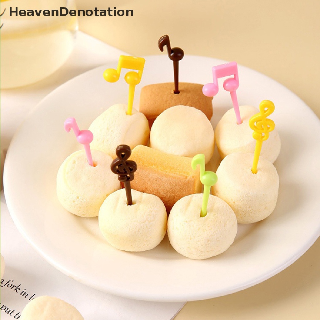 [HeavenDenotation] Garpu Buah Plastik Mini Kartun Anak Snack Kue Dessert Picks Untuk Bento HDV
