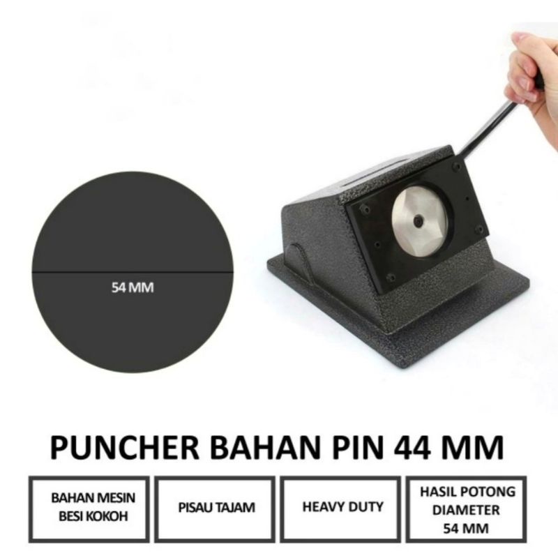 

Mesin Plong PVC - ID Card Cutter / Alat Pemotong Pin Bentuk Bulat d=35/44/54/dan 68mm Heavy Duty