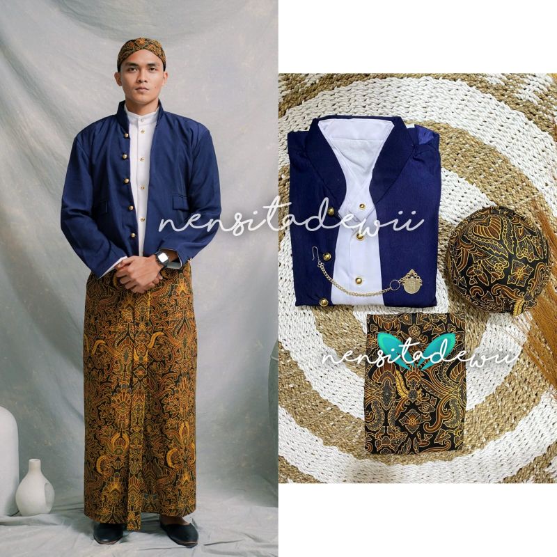 [Full Set] Baju Adat Jawa - Solo, Nuansa Navy / Model Hewes