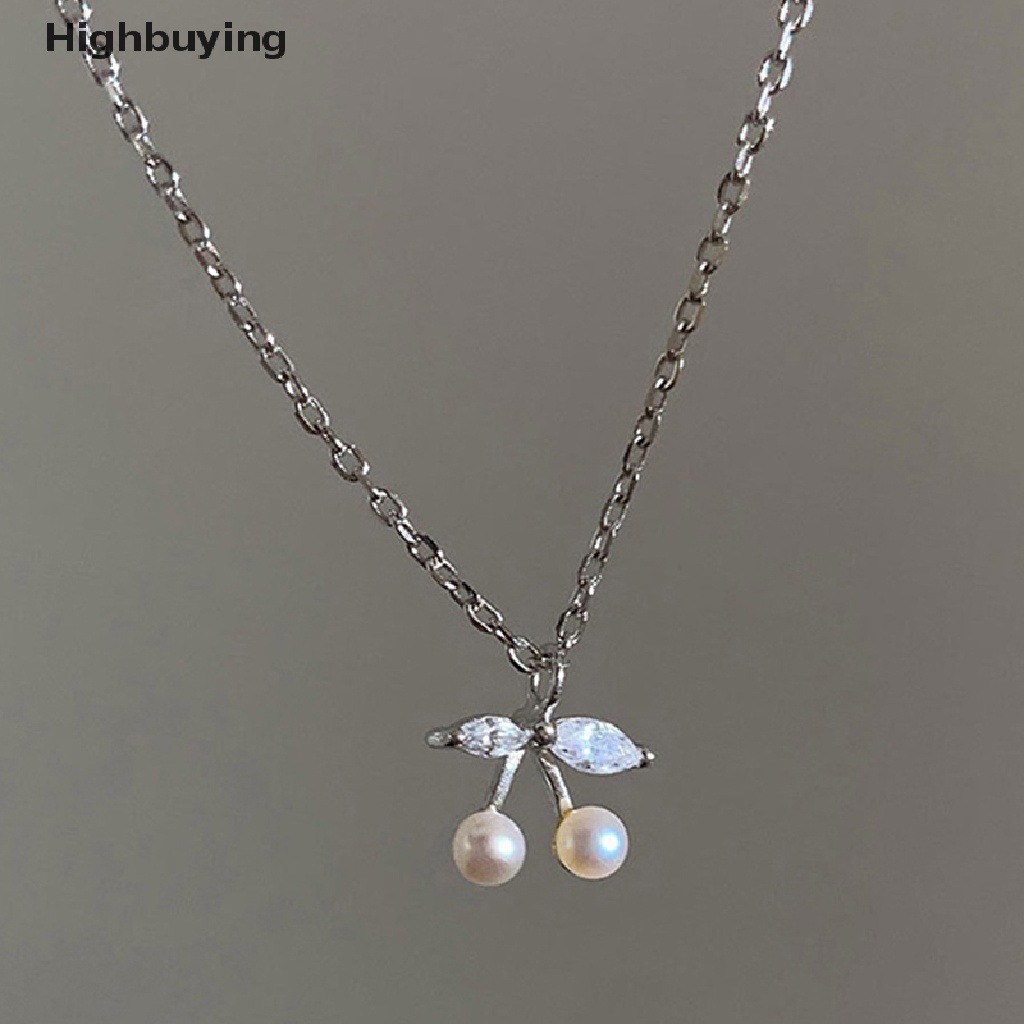 Hbid Kalung Mutiara Imitasi Minimalis Cherry Liontin Klavikula Rantai Chokers Kalung Untuk Wanita Indah Kalung Halus Pernikahan Fashion Perhiasan Leher Glory