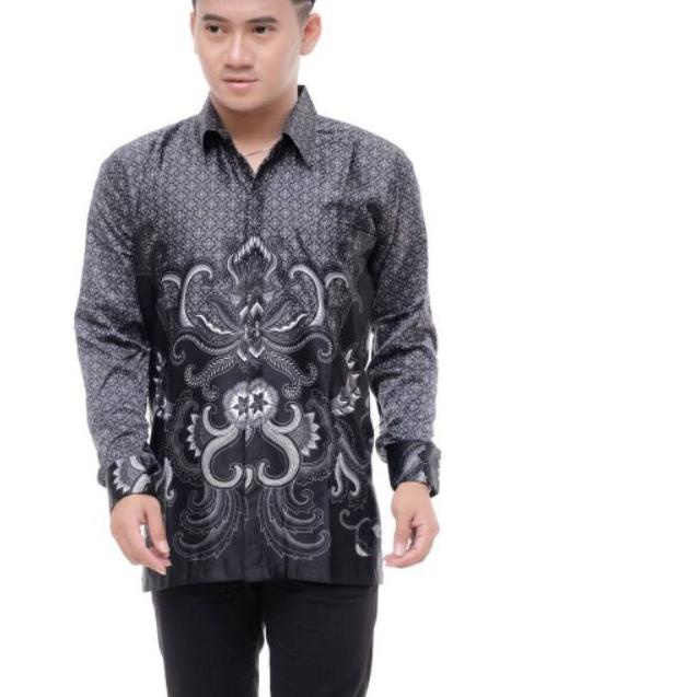 ♥ baju batik pria murah kemeja batik sutra premium baju batik sutra lengan panjang ➽