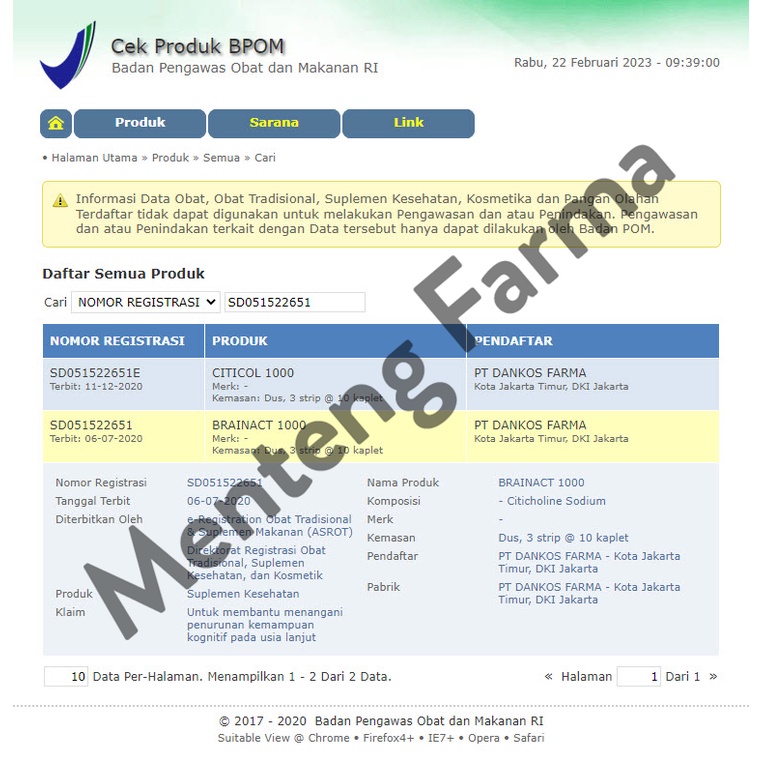 Brainact 1000 mg 10 Kaplet - Suplemen Fungsi Otak