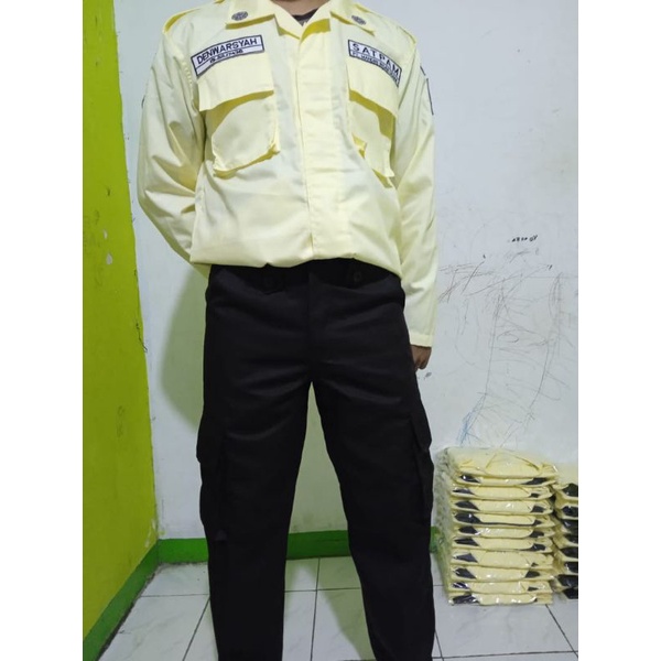 satu stel PDL cream  bahan amerikan drill