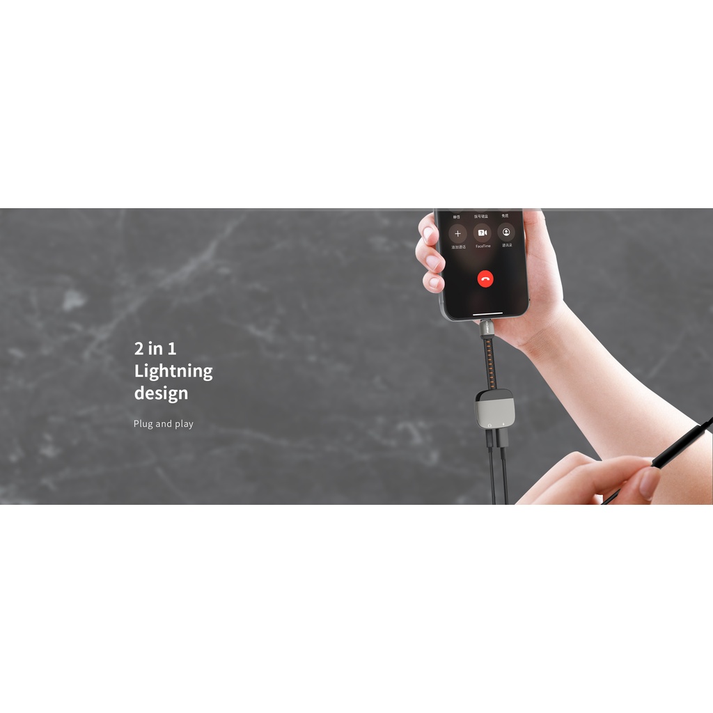 RECCI iPhone Audio Converter Lightning 3.5mm AUX Splitter SUPPORT PUBG CALL OPEN MIC