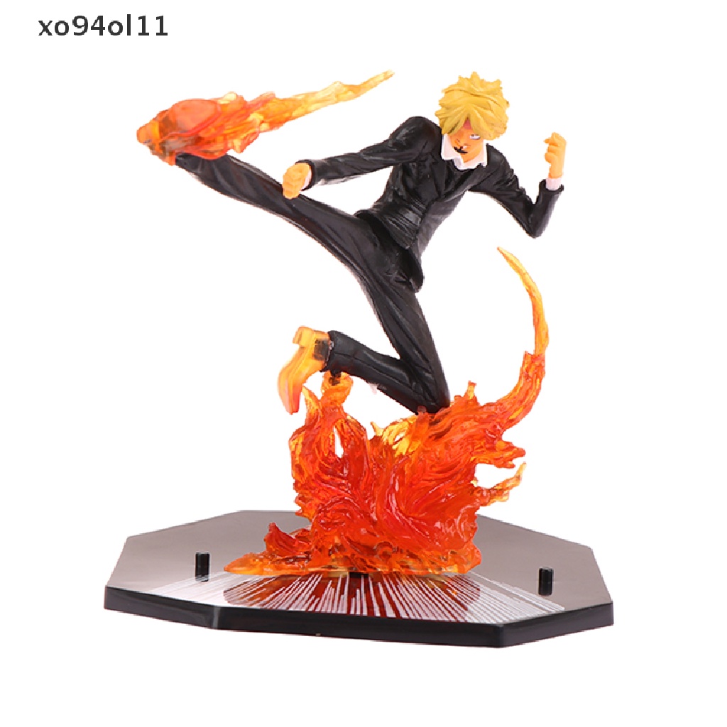 Xo 15 cm Anime One Piece Sanji Patung Hitam Kaki Api Versi Pertempuran Pvc Koleksi Onepiece Action Figure Model Mainan Hadiah OL