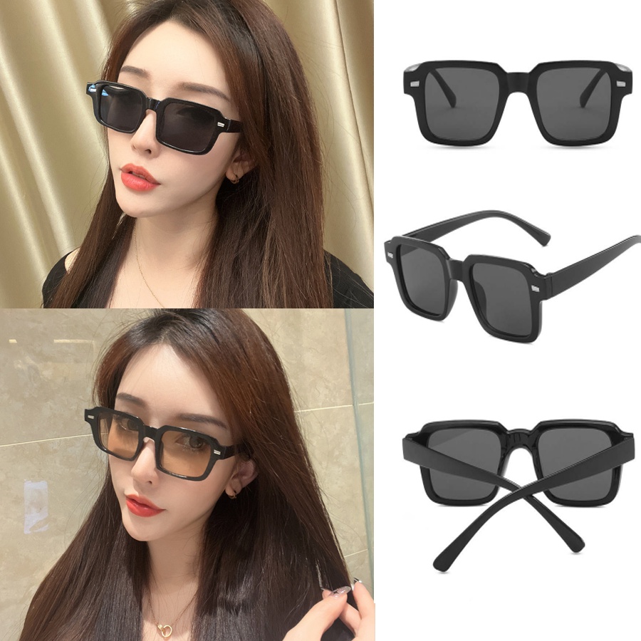 [IN Stock] candy Color Retro Kacamata Wanita Fashion Hitam Kacamata Anti-Radiasi Kaca UV400