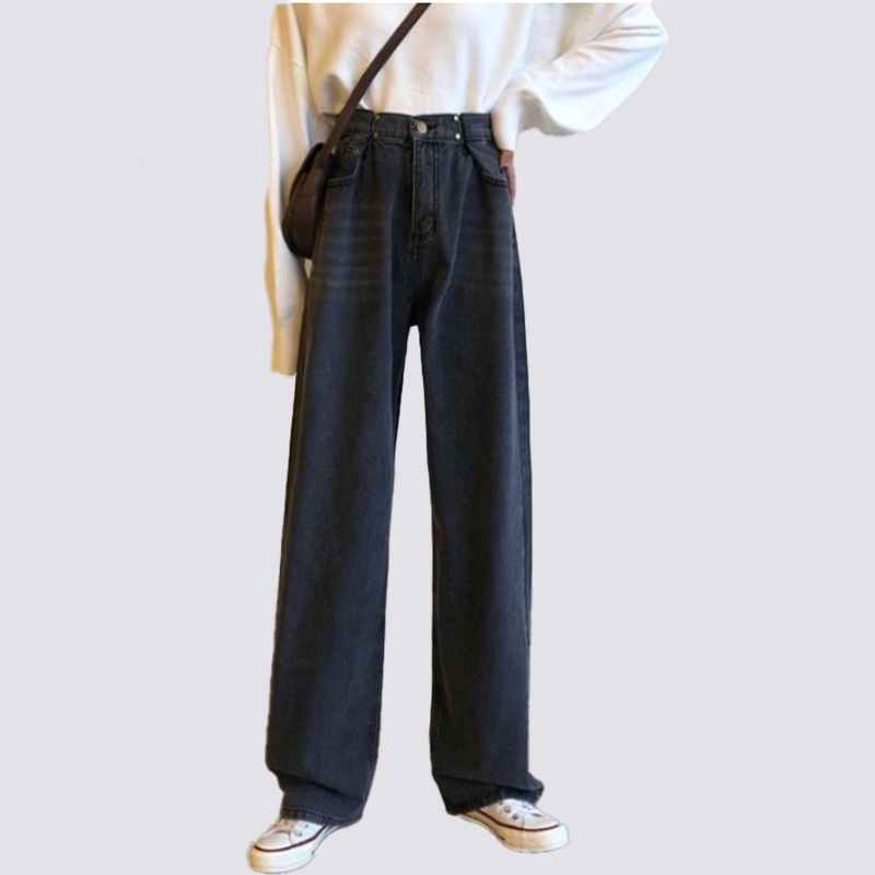 [XiaoZhaiNv] Official Shop Korean Style High Waist Celana Jeans Wanita C26