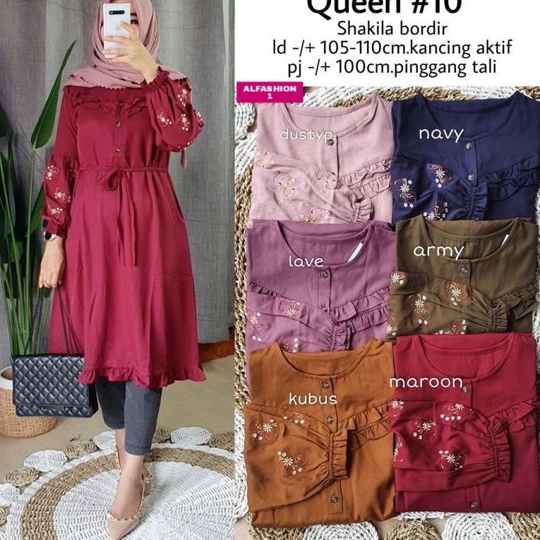 BOOMING Queen Tunik 10 - Tunik Shakila Bordir Ld 110 Busui / R.13 - 321-6423