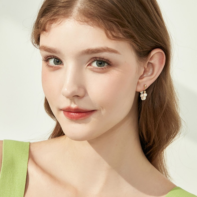 Papaozhu Vintage S925 Perak Mutiara Manik-Manik Stud Anting-Anting Untuk Wanita Perempuan Elegan Berongga Lingkaran Anting-Anting Retro Telinga Hiasan Pacaran Pesta Harian