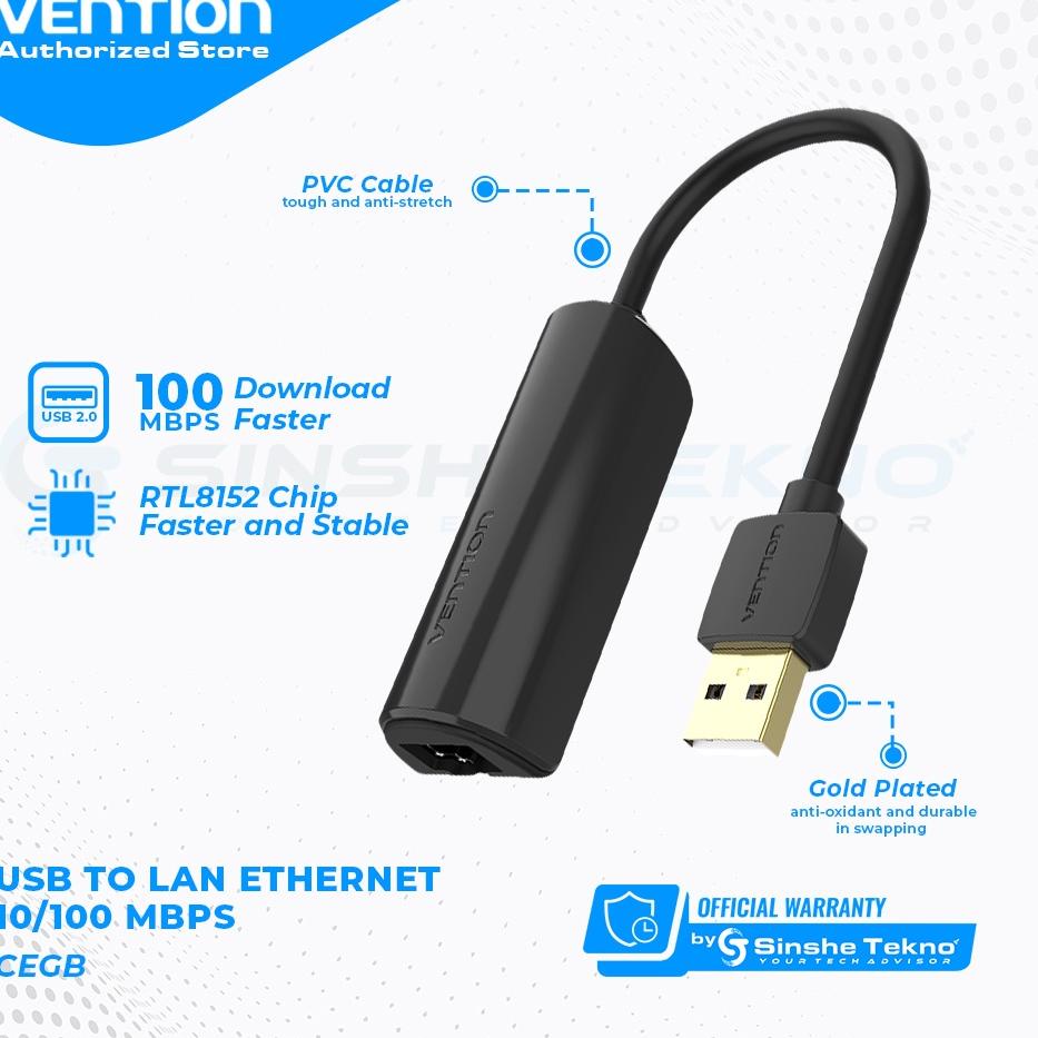 ♘ Vention USB to LAN Rj45 Ethernet Adapter High Speed For Mac  ◌