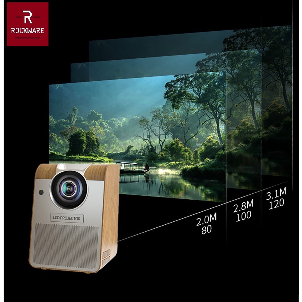 AKN88 - ROCKWARE BH908W Android Bluetooth Projector 800 ANSI Alt EZH5 CHEERLUX