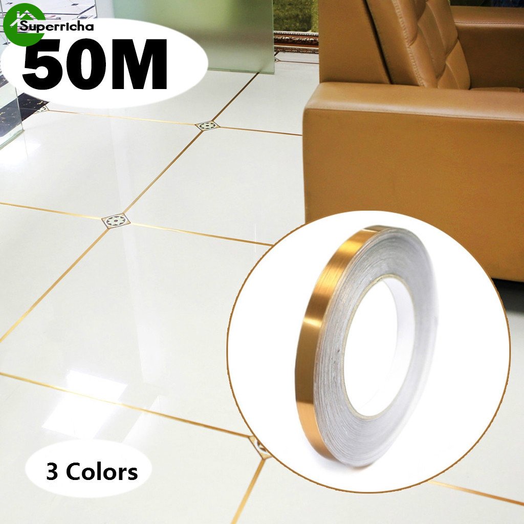 Hot Sale/50M Self-Adhesive Tile Sticker, Selotip Gaps Ubin Keramik, Tape Gaps Anti Jamur, Dekorasi Lantai Strip Gap Dinding