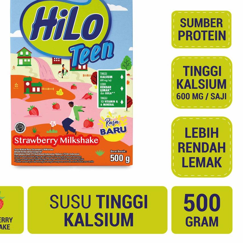 

○ HiLo Teen Strawberry Milkshake 500 gram – Susu Tinggi Kalsium ♦