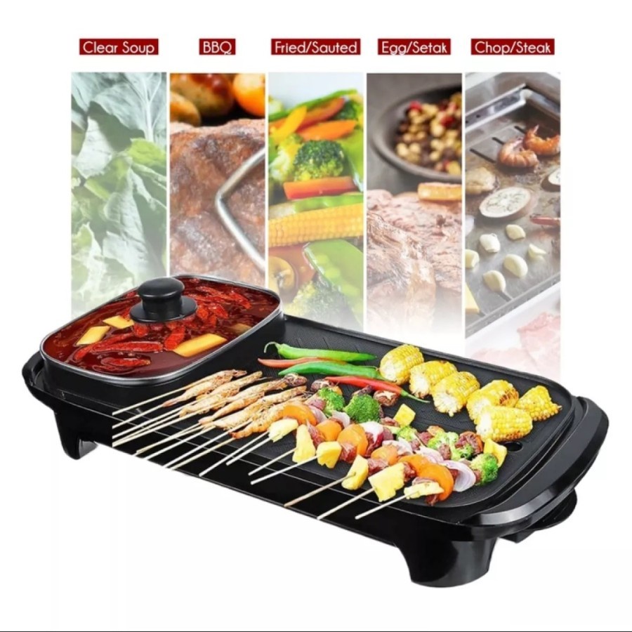 Panggangan BBQ Grill 2in1 Panci Hotpot Suki Steamboat Happy Pan
