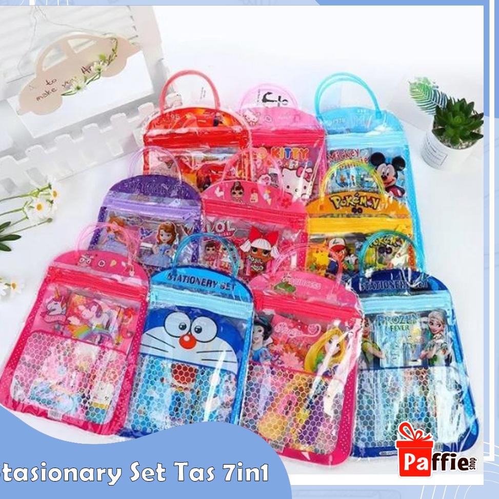 

Q35 Stasionary Set Tas Alat Tulis 7 in 1 Anak Sekolah Motif Kartun Pensil HOT ㅕ