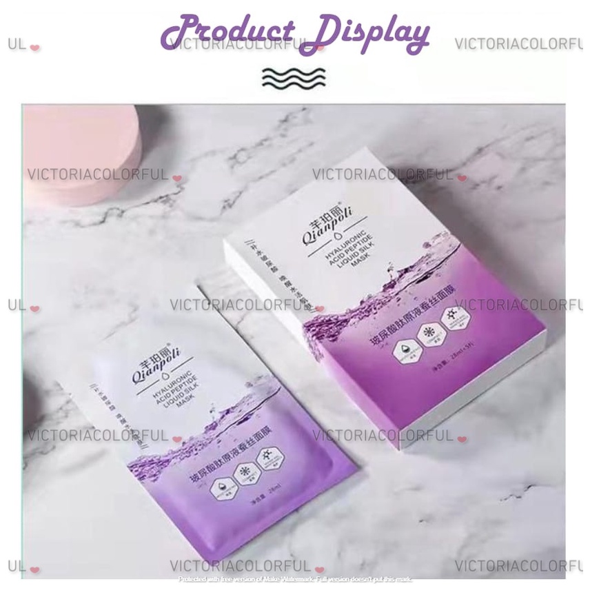 Qianpoli~Mask Hydrating Hyaluronic Acid Awakens Water(masker sutra)