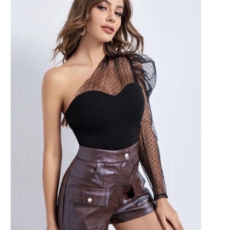 ➭ SUKMA-Falisha Atasan One Shoulder Tile Dot ☪