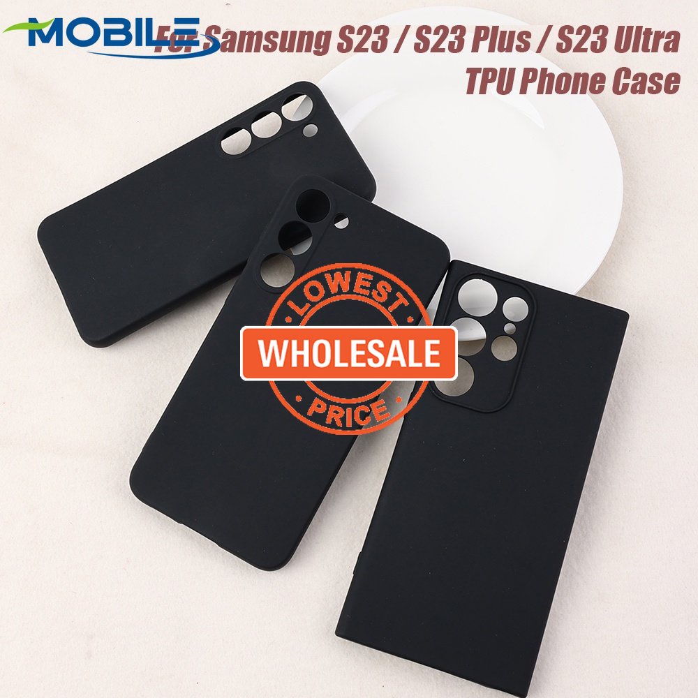 [Harga Grosir] 1pc Casing Ponsel Hitam Buram Kualitas Tinggi Casing Ponsel Hitam Baru Case Pelindung Ponsel Silikon Cair Untuk Samsung S23/Plus/Ultra