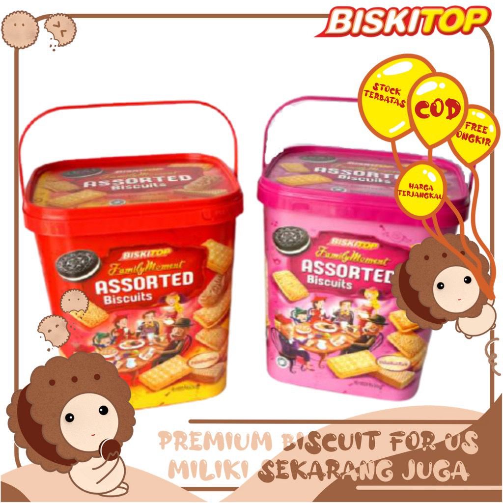 BISKITOP Biskuit Kaleng Assorted Aneka Biscuit Paket Lebaran 1.200gr