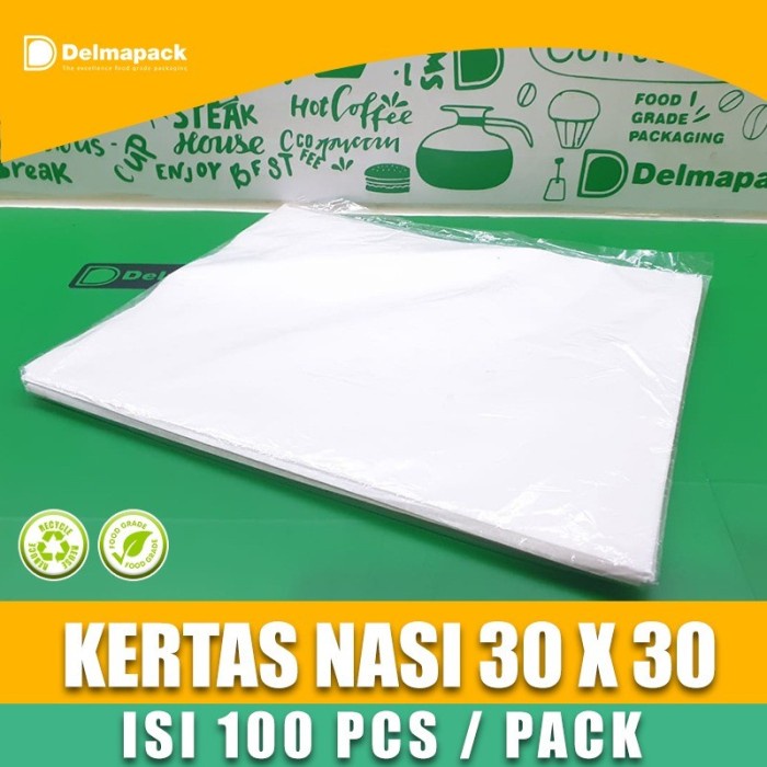 Kertas Baking Kertas Nasi Kfc 30 X 30 - Kertas Nasi Putih 30X30 Foodgrade - 100 Pcs