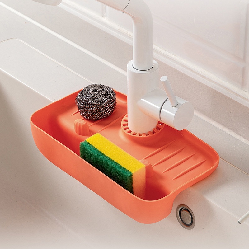 【COD】Silikon Faucet Splash Mat Wastafel Sabun Kamar Mandi Dispenser Drain Pad Wastafel Faucet Drain Organizer