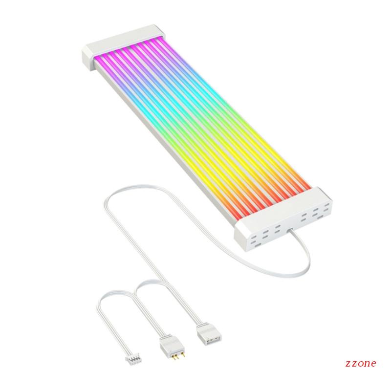 Zzz Kabel Ekstensi Power RGB, Kabel RGB ATX 24Pin Dengan Strip LED Neon Menyebar Disesuaikan, Terang Untuk 5V 3pin Aura SYNC