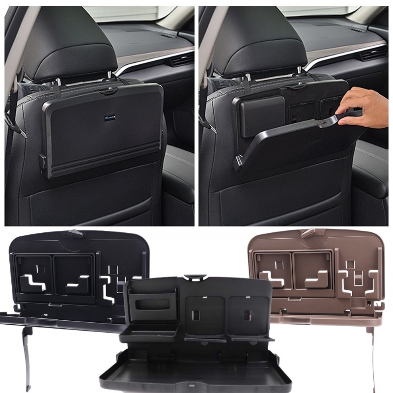 Universal Car Cup Holder Car Suspension Tray Aksesoris Mobil Serbaguna Lipat Piring Makan Mobil Kapasitas Besar Rak Penyimpanan Jok Belakang