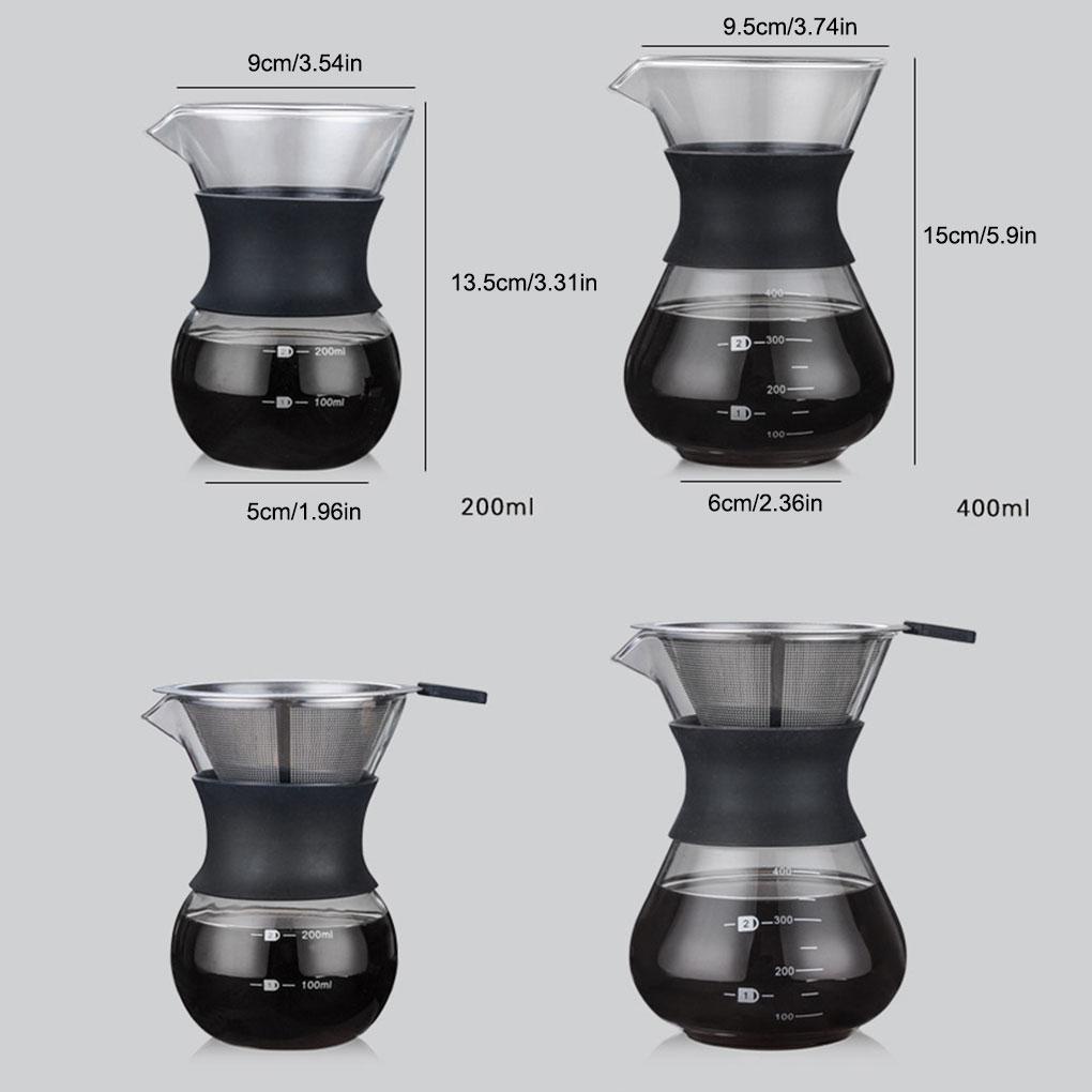 Coffee Pot Percolator Mocha Cup Permukaan Halus Perlengkapan Kopi Compact Size Borocilicate Water Pot Penyaringan Kettle