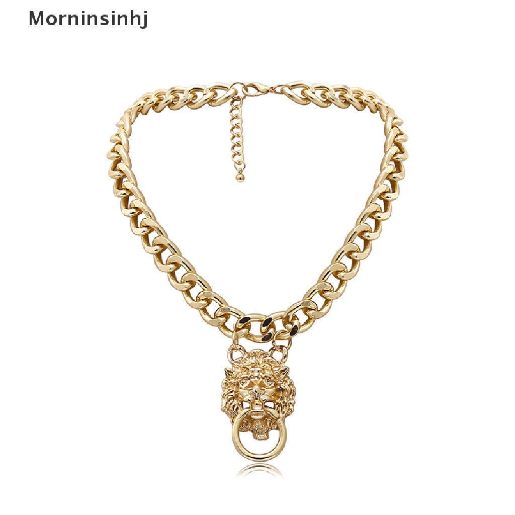 Mornin Logam Hip Hop Lion Locket Pendant Kalung Punk Rantai Wanita Gadis Baru id