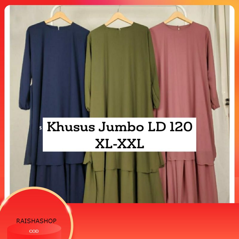 GAMIS LEBARAN Gamis Malaysia Wanita Jumbo Dress Muslim Model Terbaru