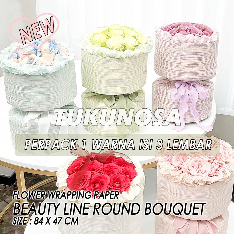 

PERPACK [3 PCS] FLOWER WRAPPING PAPER BEAUTY LINE ROUND BOUQUET - KERAS BUKET BUNGA