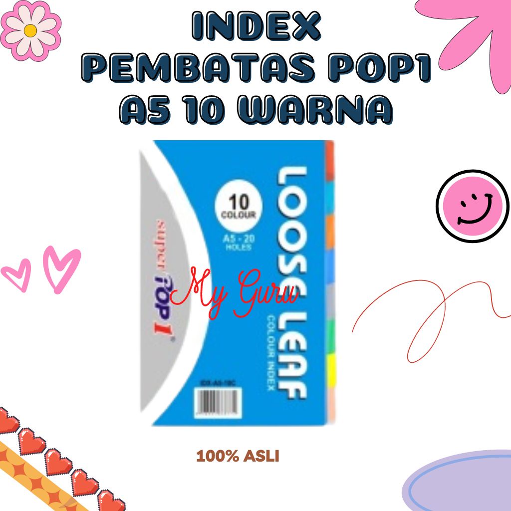 

[SET] PEMBATAS BINDER / INDEX PEMBATAS LOOSE LEAF POP1 A5 10 WARNA