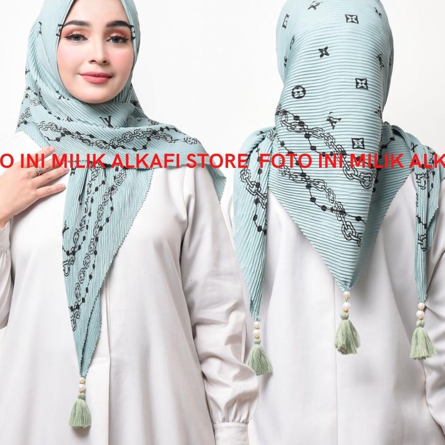 ▼ JILBAB TERBARU SEGIEMPAT PLISKET MOTIF / HIJAB PLISKET MOTIF TERBARU / JILBAB SEGI EMPAT PLISKET A